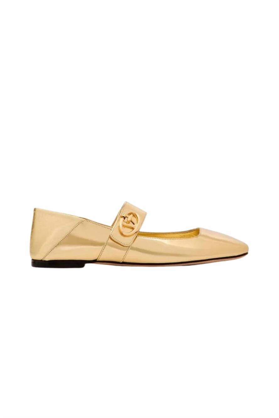 NEW VALENTINO GARAVANI women's locker square toe mary jane ballerina flats in an